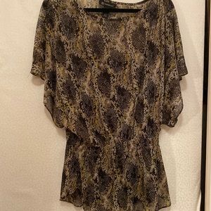 Sheer snakeskin print top